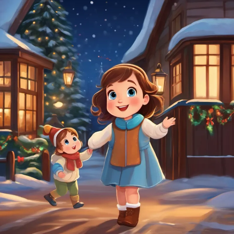 4-year-old white girl, blue eyes, brown hair, cheerful, a 4-year-old girl, waves goodbye to her father.