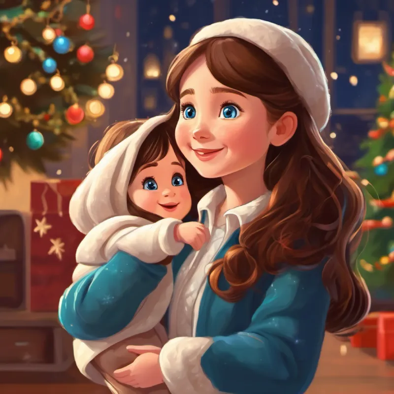 4-year-old white girl, blue eyes, brown hair, cheerful, a 4-year-old girl, waves goodbye to her father.