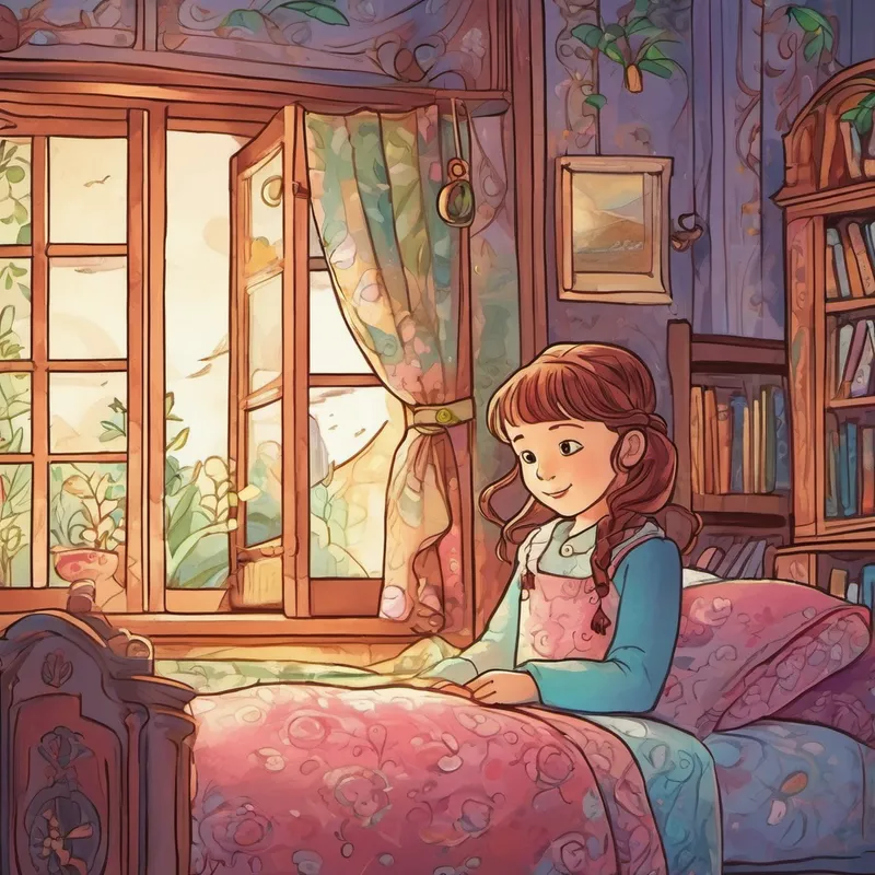 Once upon a time in a land far, far away, there was a little girl named Lily. Lily was a kind and clever 8-year-old who loved adventures, especially when it was time for bed. You see, every night before she went to sleep, Lily's imagination would take her on the most marvelous adventures. One evening, as the moon shone brightly through her window, Lily decided it was time for another bedtime adventure. She wrapped herself in her cozy pajamas and snuggled under her soft, warm blankets, ready for a journey filled with excitement and wonder.