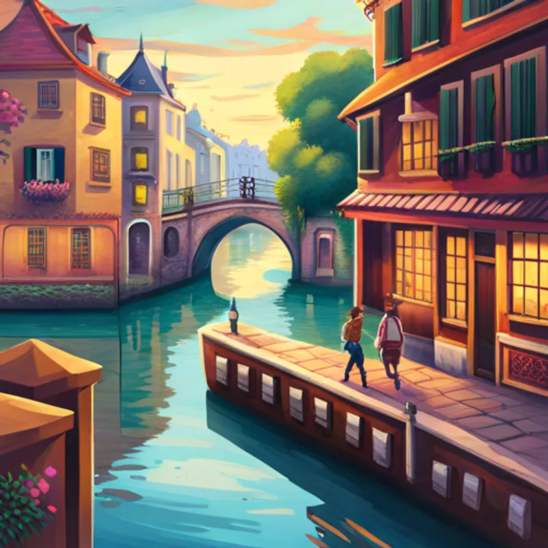 Mask Marco and cat explore canals, dance and eat treats