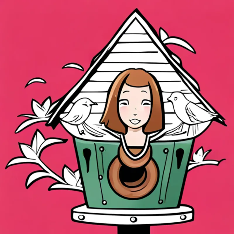 Lily happily discovering birds living in their birdhouse