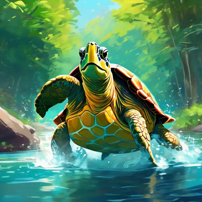 Splashing in the river, spotting turtles, feeling the cool water