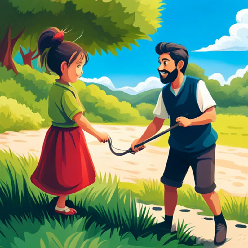 Ana and João helping others with a big smile on their faces