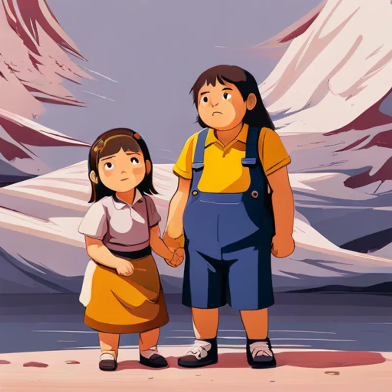 Ana and João holding hands, standing up to the bullies