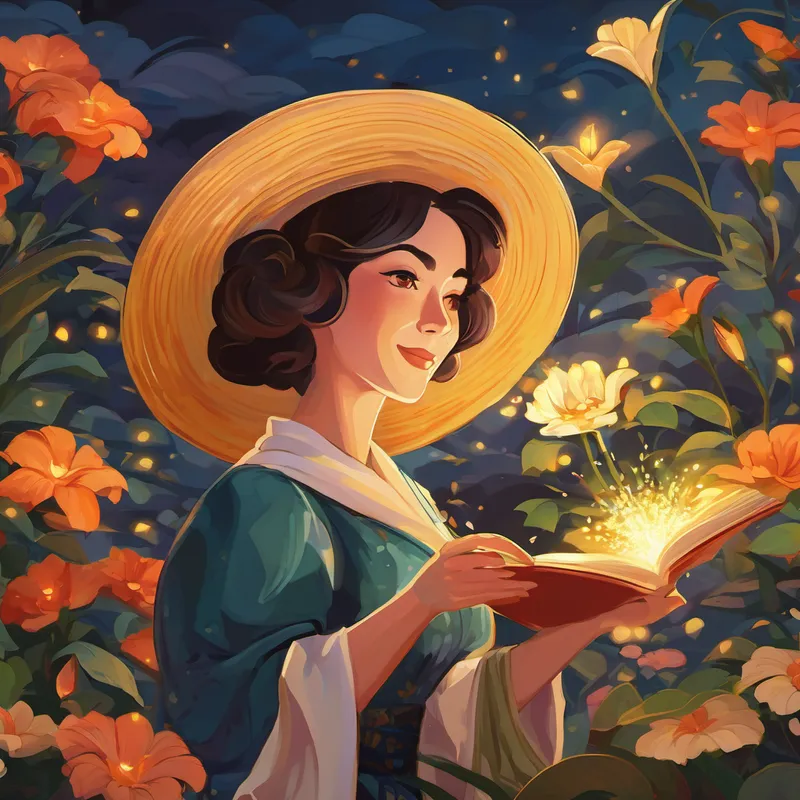 This pattern repeated itself several times with different husbands, each seemingly perfect but ultimately fading away. Lily always believed they were real, unaware that her own happiness created these illusions. One night, as Lily pondered her seemingly cursed fate, a wise old woman named Mrs. Rose arrived in town. Mrs. Rose had a sparkle in her eyes and an air of mystery about her. Word spread that she possessed magical talents—a unique ability to see beyond the ordinary.