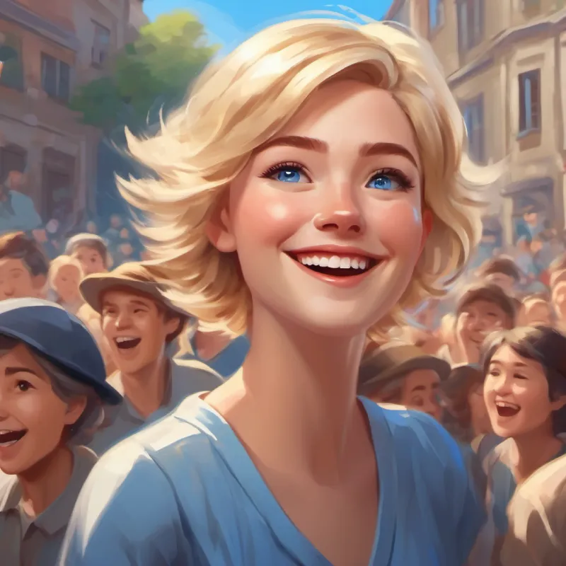 Short blond hair, blue eyes, always with a big smile scoring despite the challenge, with the crowd cheering.