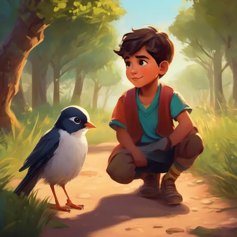 Izzeldin taking on the responsibility of caring for the injured bird, highlighting his sense of responsibility and dedication.