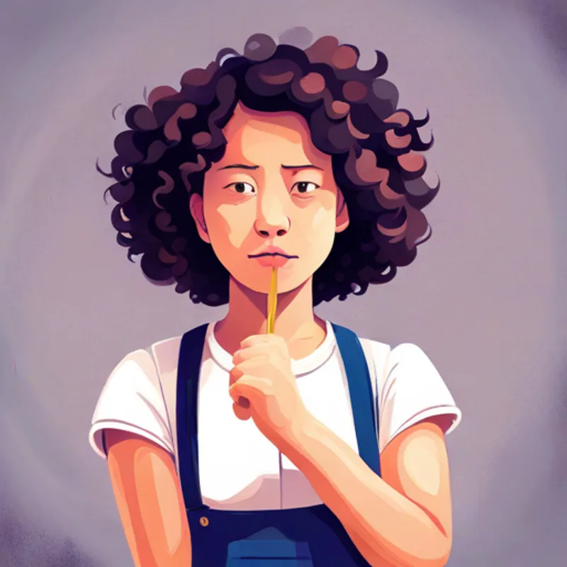 Curly-haired girl with a big smile and friendly eyes helps angry emotions resolve their differences peacefully