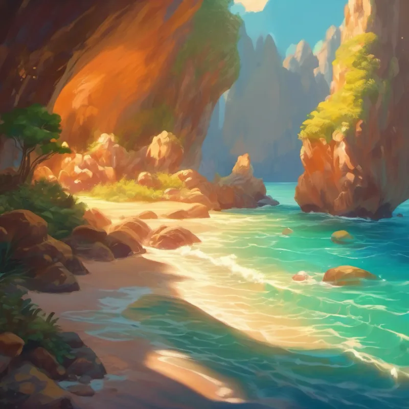 Mission for Sunkissed Pearl, mention of Seashell Cave, call to courage