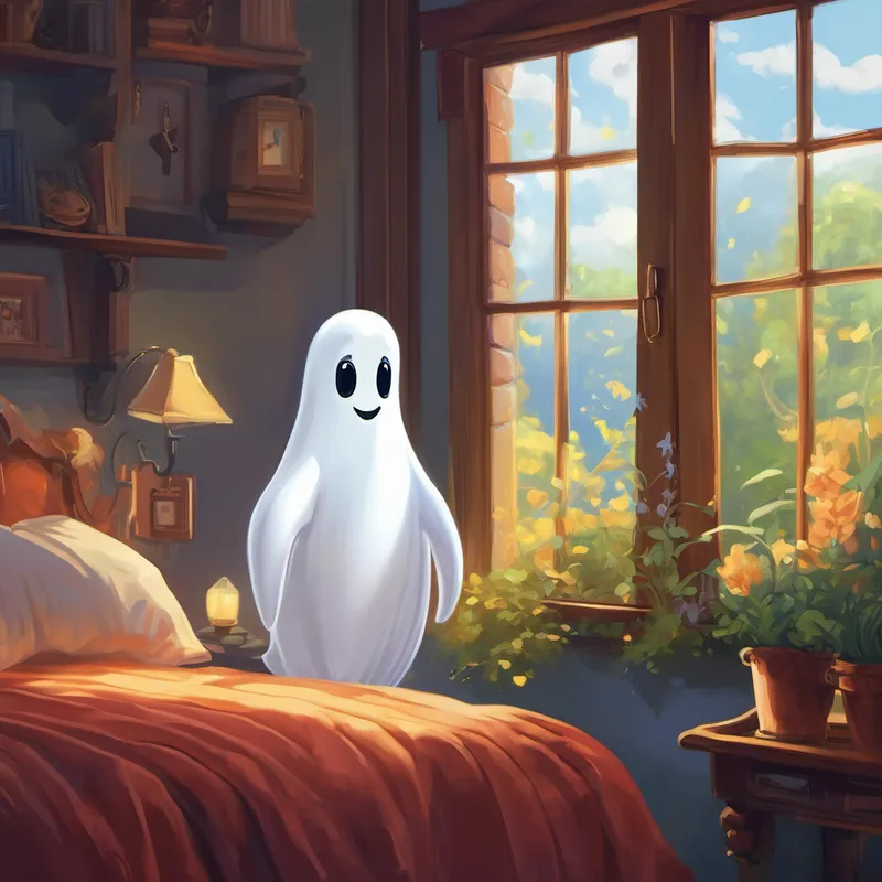 As Casper floated in front of Lily's bedroom window, he watched her intrigued expression as she noticed him. Lily excitedly opened the window, her eyes widening at the sight of the friendly ghost. "Wow, a real ghost! I can't believe it!" she exclaimed. Feeling a sense of comfort emanating from Lily, Casper cautiously introduced himself. To his surprise, she greeted him with open arms, assuring him that she would never harm him. They spent hours talking and exchanging stories, discovering that they shared a love for adventure and a fascination with the unknown.