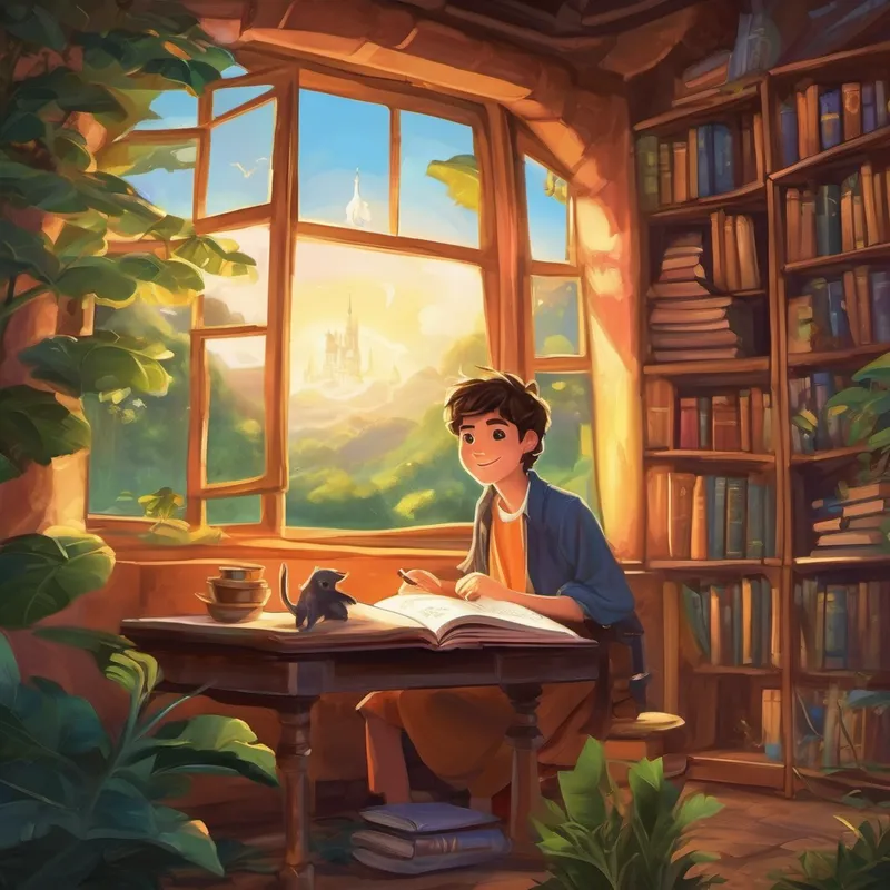 Once upon a time, in a magical land called Achievia, there lived a young teenager named Alex. Alex was a curious and ambitious 14-year-old who dreamed of leading a successful and fulfilling life. Every night before bed, Alex would read books, listen to inspiring podcasts, and think about the keys to success. One evening, as Alex was engrossed in a book about achievement, a shimmering light suddenly appeared in the room. To Alex's amazement, a tiny but wise fairy named Lumina emerged from the light. Lumina had noticed Alex's determination and decided to share the secrets of a successful life.