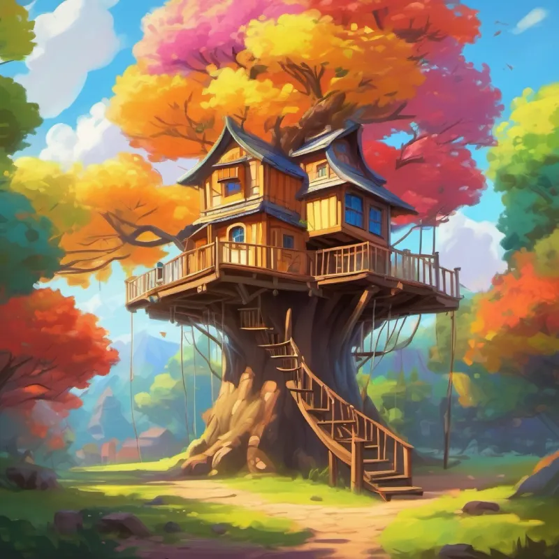 The treehouse becomes colorful and attracts visitors.