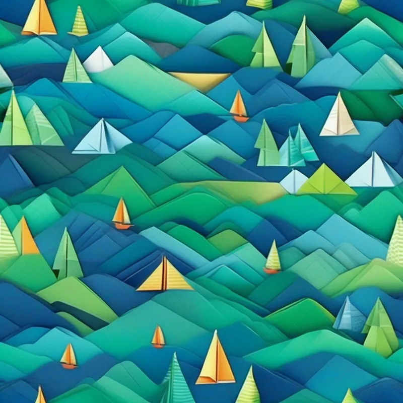 Coastal town searching for lost treasure. Colors: blue, green.