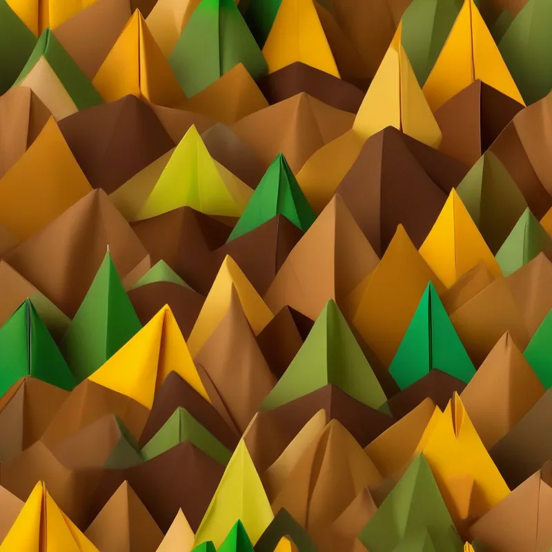 Young boy with good listening skills. Colors: brown, yellow. navigating through the woods using his listening skills. Colors: green, brown.