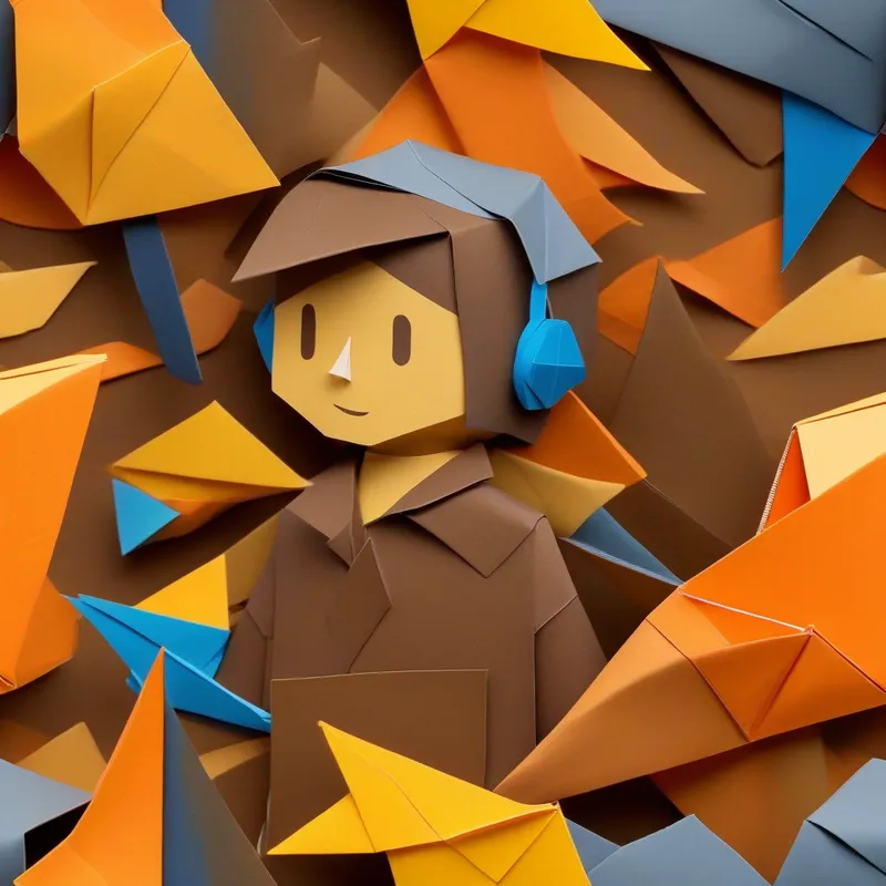Young boy with good listening skills. Colors: brown, yellow. returning to town, celebrated for listening skills. Colors: orange, blue.