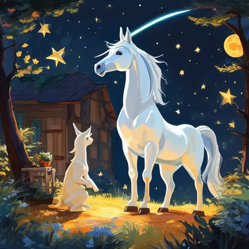 Es war einmal eine Flugente namens Egon und ein Einhorn namens Luna. Eines Tages beschlossen sie, auf ein großes Abenteuer im All zu gehen. Sie wollten die Sterne erforschen und neue Welten entdecken. Gemeinsam bauten sie eine Rakete und starteten in den Weltraum.