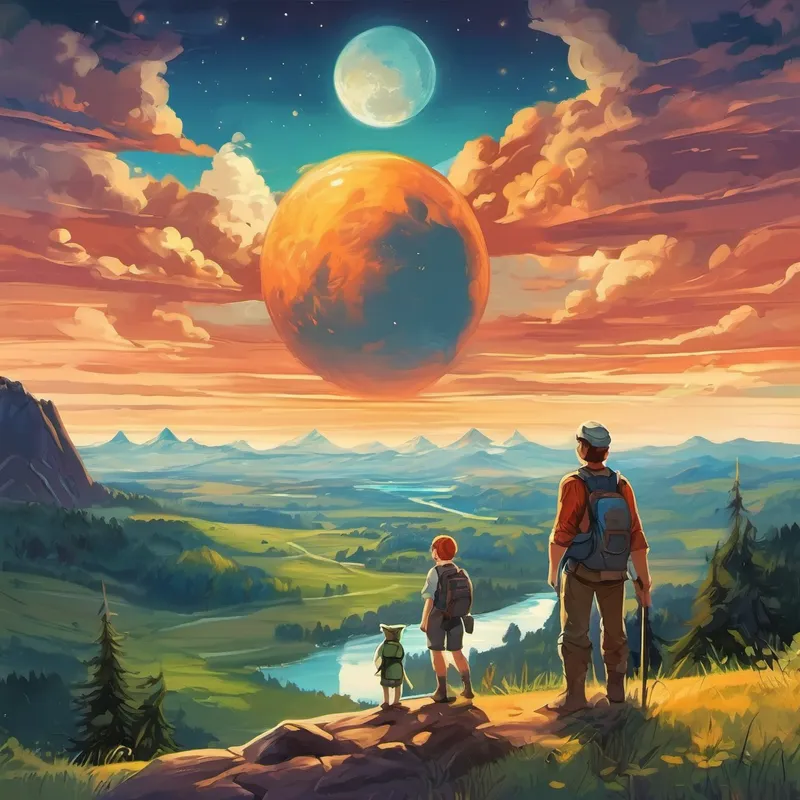 Der Planet war voller Abenteuer und Herausforderungen. Sie mussten über hohe Berge klettern, durch tiefe Täler wandern und über wilde Flüsse schwimmen. Doch Egon und Luna waren mutig und halfen einander. Sie lernten, dass Zusammenhalt und Freundschaft wichtig sind, um schwierige Zeiten zu überwinden.