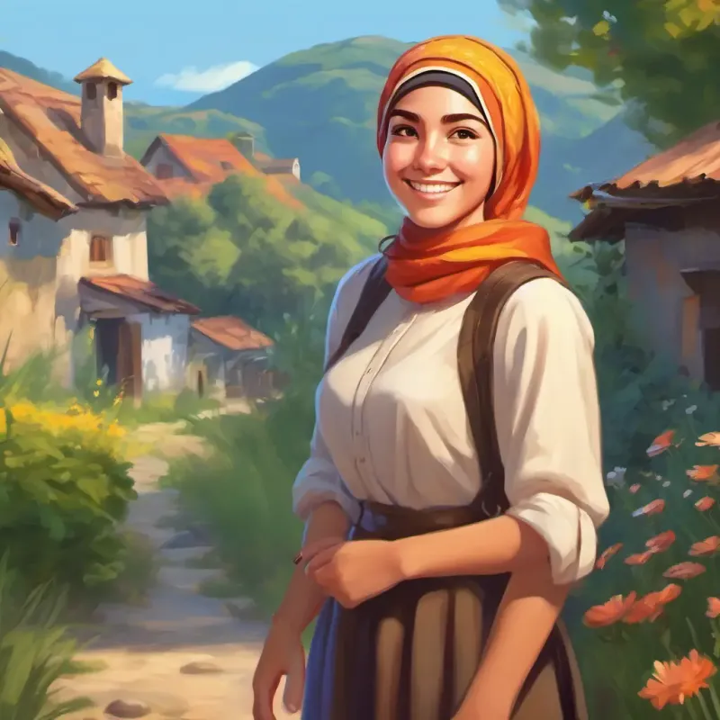Warm smile, bright eyes, ambitious spirit, wears a headscarf earns a nickname for her caring actions in the village