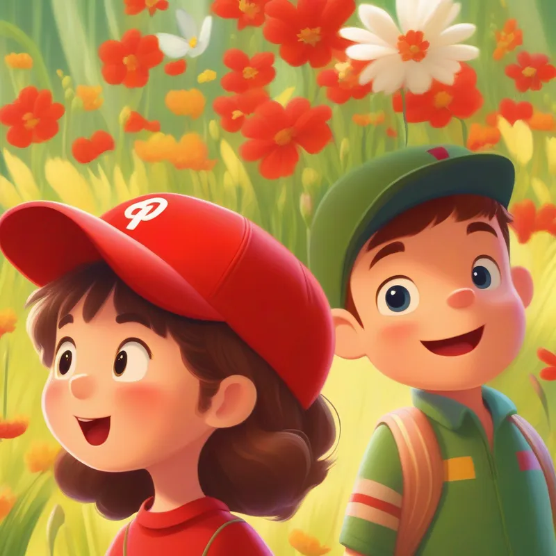 Excited and energetic, Tommy always wears his favorite red cap. and Kind and sincere, Sophie adorns her hair with a pretty flower clip. understanding each other's choices