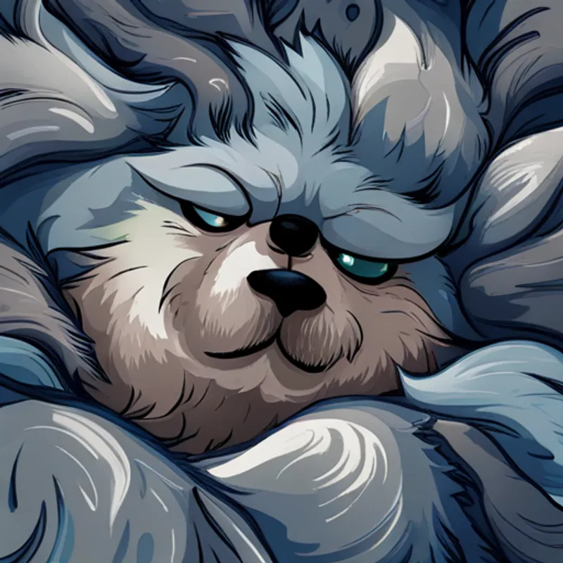 Gray Soft gray fur with a playful expression. playing with a yarn Blue and bouncy, perfect for playing.