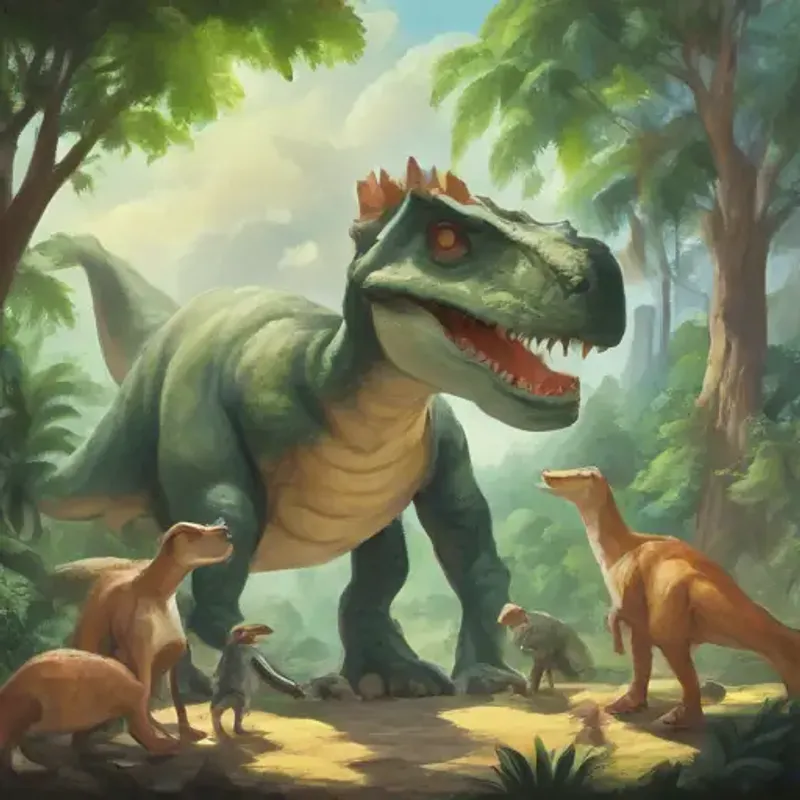 Discussing the history of their ancient dinosaur ancestors.