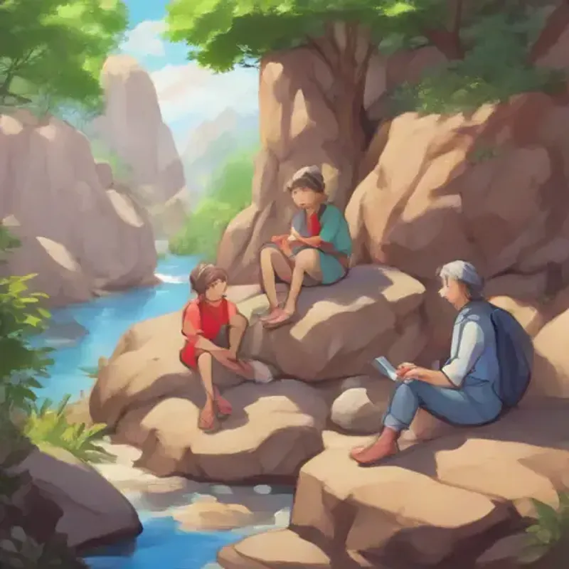 Resting and sharing stories on the warm rocks.