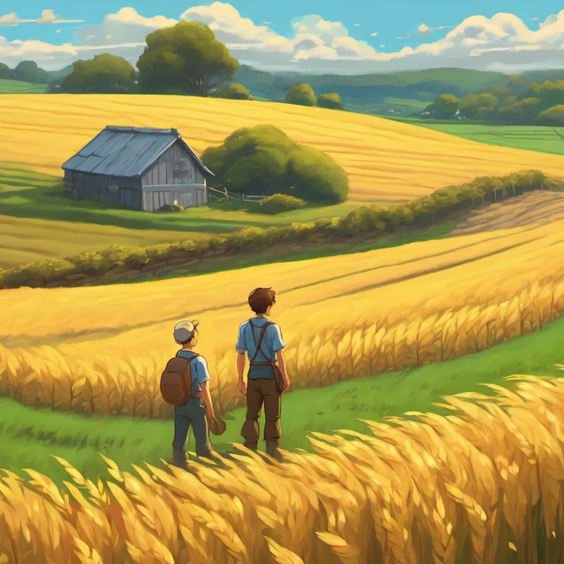 Curious, Josh approached Sam and asked, "What's wrong, my friend? You seem sad tonight." Sam sighed and replied, "Oh, Josh, I long for adventures beyond this farm. I wish I could see what lies beyond these golden fields."