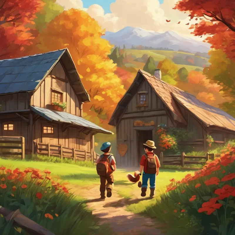 Josh smiled warmly and replied, "Sam, your love for adventure is a reminder that life is full of surprises. You make our little farm brighter, even though your heart longs for the unknown. Remember, the farm will always be your home, and we will welcome you back with open arms." With hearts filled with joy and newfound knowledge, Josh, Sam, and their squirrel friend made their way back to the farm, sharing stories of their adventure along the way.