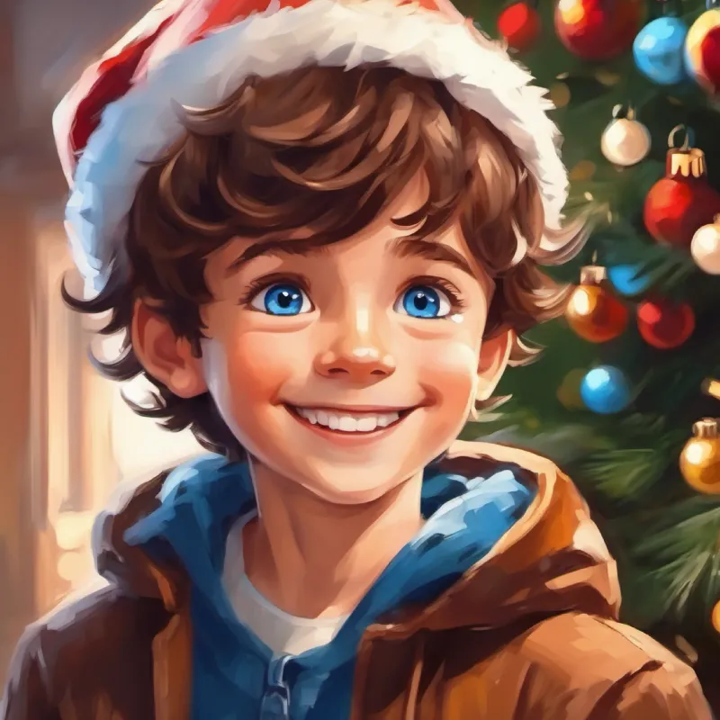 Happy boy with blue eyes, short brown hair, often smiling acknowledges the value of being good.