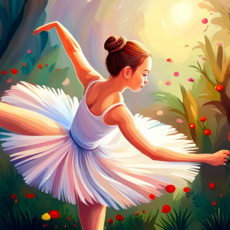 Una Pequeña criatura bailarina con alas coloridas y brillantes. bailarina moviéndose graciosamente con la brisa