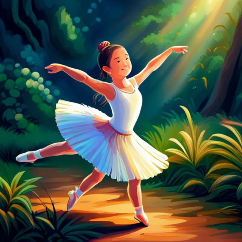 La Pequeña criatura bailarina con alas coloridas y brillantes. sonriente, disfrutando eternamente su danza