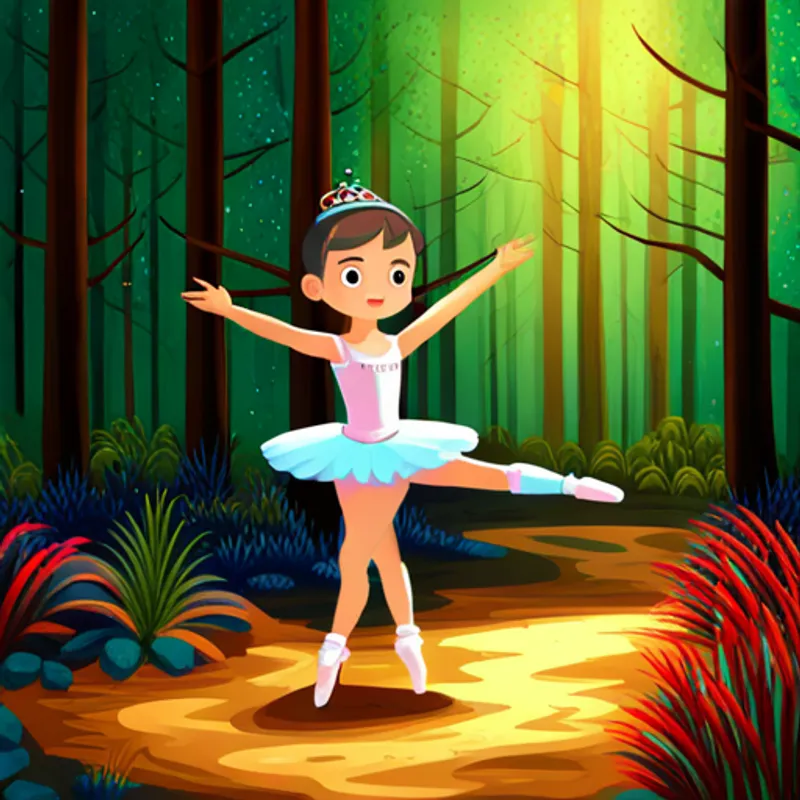 La Pequeña criatura bailarina con alas coloridas y brillantes. extendiendo magia y alegría en el bosque
