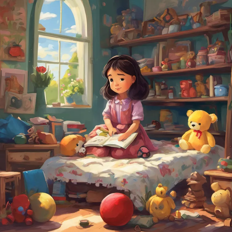 At first, Juju found Muddle's antics quite amusing, but as days passed, she grew sadder and angrier. Her once-loved dolls were missing limbs, her homework was in shreds, and her favorite toys were nowhere to be found. Juju realized the mess she had created had taken away the joy from her most cherished things. One sunny day, as Juju sat on her messy bed amidst her tangled curls, she looked around and decided that she no longer wanted to share her space with the mischievous Muddle. She made up her mind that she wanted her dolls to be whole, her homework to be neat, and her beloved toys back where they belonged.