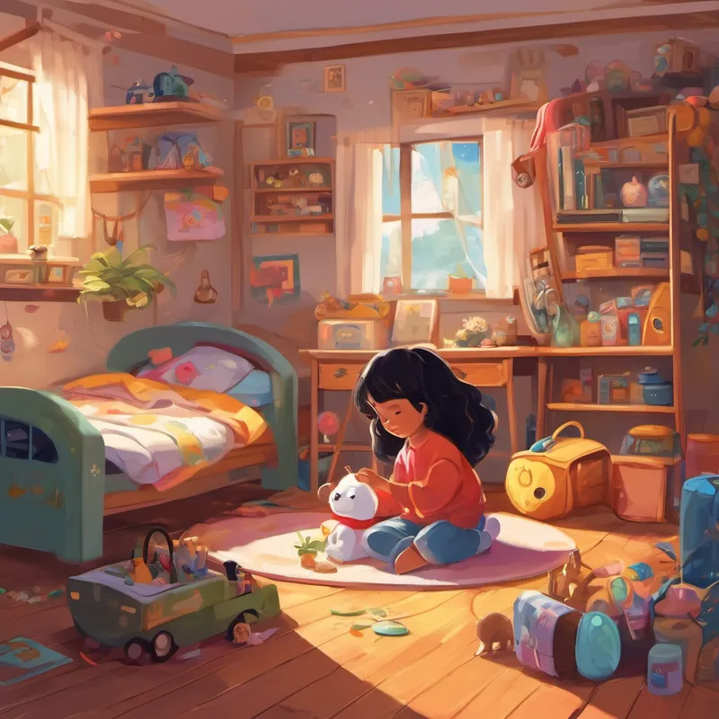 From that day forward, Juju never left a thing out of place again. She understood the joy of having a clean and organized room, and the importance of taking care of her belongings. Her dolls rested on her bed, her homework was neatly completed, and her toys happily welcomed her playtime. Juju learned that even though cleaning her room wasn't the most exciting thing in the world, it brought her a sense of peace and happiness. And as for Muddle, he became just a fun memory, a reminder of the time she let her mess grow out of control.