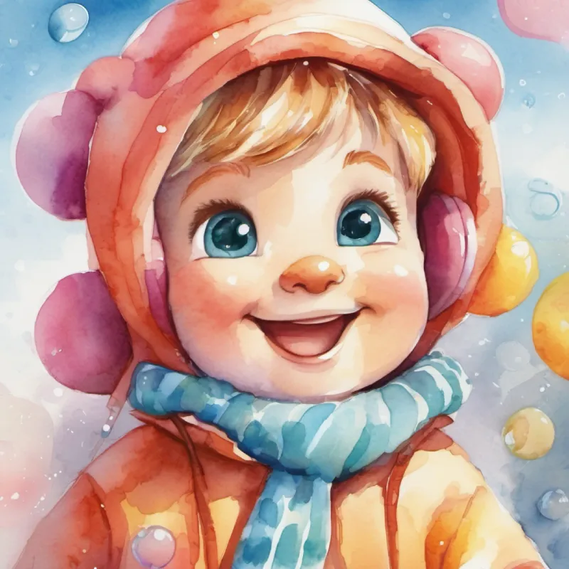 A bubble-shaped character with gleaming eyes, always smiling's role in keeping kids warm and energetic.