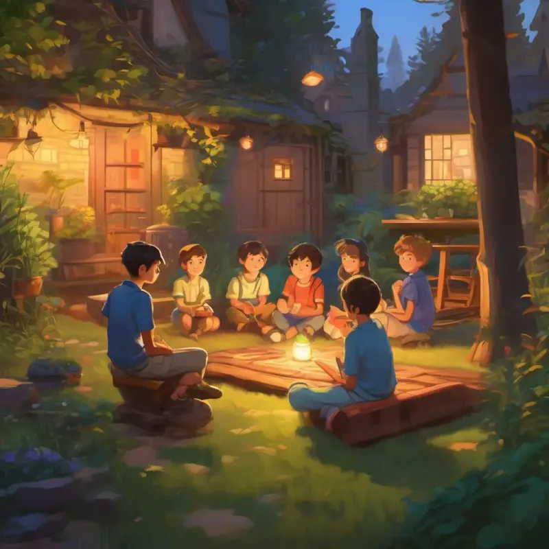 Brother highlighting the fun without electronics, discussing activities, backyard