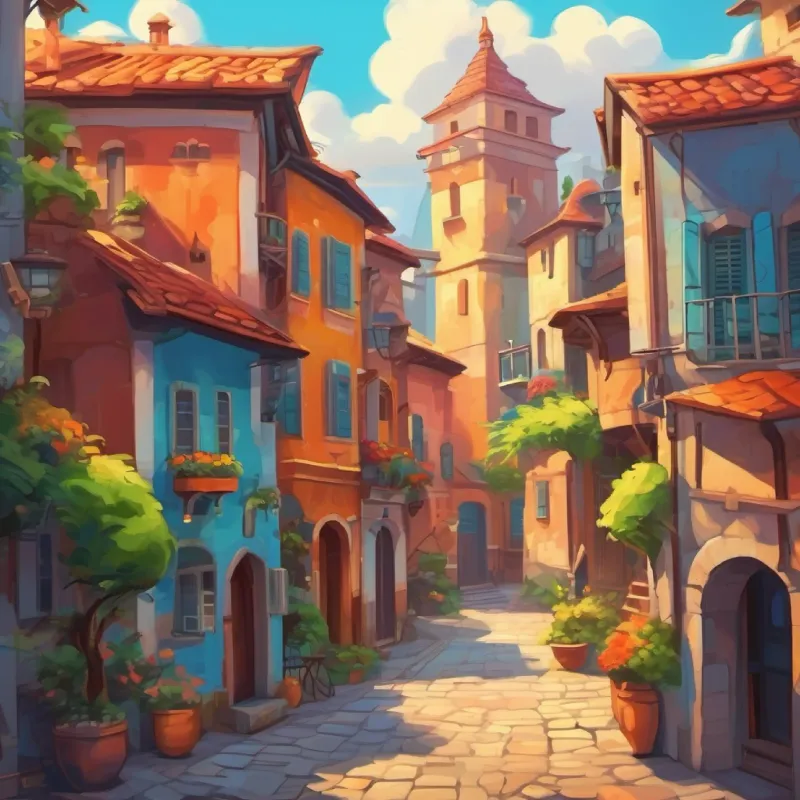 The town was alive with the vibrant hues of the buildings and the unique shapes of the structures.