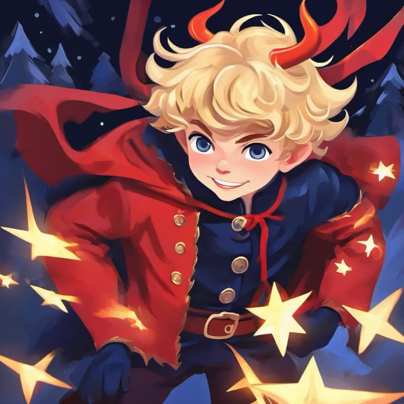 Little devil boy, blond curls, midnight blue eyes, mischievous grin overhears news of a human army.
