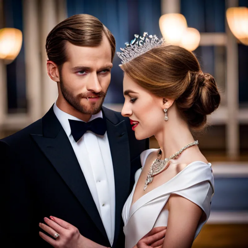Sofia and Henry at the royal ball, talking and laughing