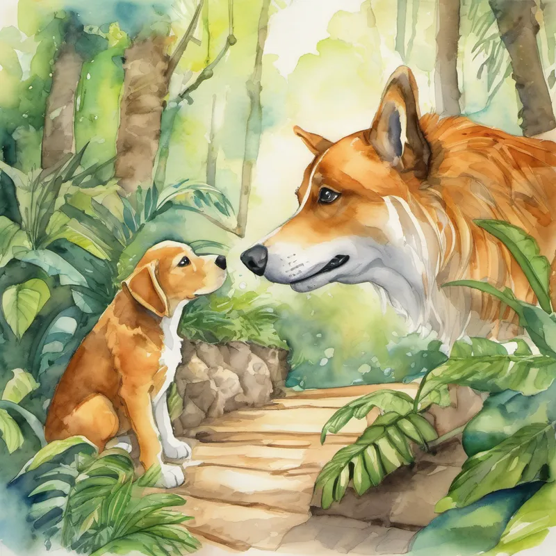 Once upon a time, in a land far away, there lived a little boy named Billy and his furry, four-legged best friend, Max, who was a playful and adventurous dog. One sunny morning, Billy woke up with a twinkle in his eyes and a feeling of excitement in his heart. He had a dream the previous night about a mysterious jungle filled with treasures and magical creatures. Billy couldn't wait to tell Max all about it. He rushed downstairs to find Max wagging his tail eagerly, as if he already knew what was coming. With a smile on his face, Billy explained his dream to Max, and they both decided that embarking on this jungle adventure was a fantastic idea.