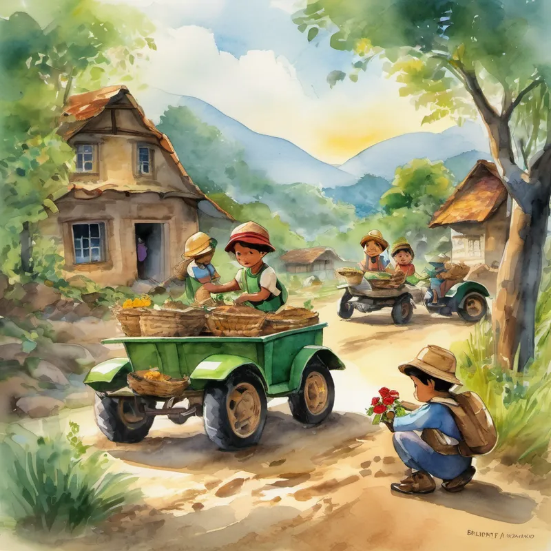 News of the rebuilding efforts reached neighboring villages, and soon, people from all around wanted to help. Inspired by Benny's empathy, they too joined the cause, offering their skills and resources to rebuild the once-devastated village. The turtles, who had become beloved companions to Benny, brought smiles to the faces of both young and old, spreading joy wherever they went. Little by little, the village rose from the ashes, and hope filled the air. Benny, the bandit with the heart of gold, had shown everyone the power of empathy. With their hearts united, the villagers created an unbreakable bond that would last a lifetime.