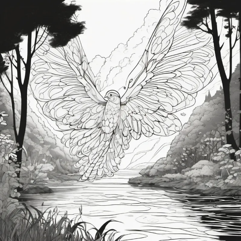 glowing, translucent wings, tiny features welcomes them, reveals reason, river