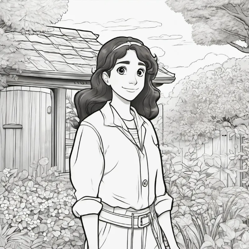 tan skin, brown eyes, black hair wonders, decides to show coin, backyard