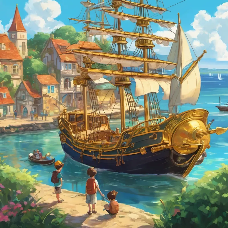 Once upon a time, in a small town nestled near the sea, two best friends named Lily and Jack found themselves on an exciting adventure. They were always curious and eager to explore, and their imaginations knew no bounds. One sunny afternoon, as they were playing near the harbor, they noticed a magnificent pilot's ship called Sea Voyager. It had shiny golden edges and was painted in beautiful colors. The ship was often filled with treasures from around the world, as the pilot loved to bring back unique items for everyone to see.
