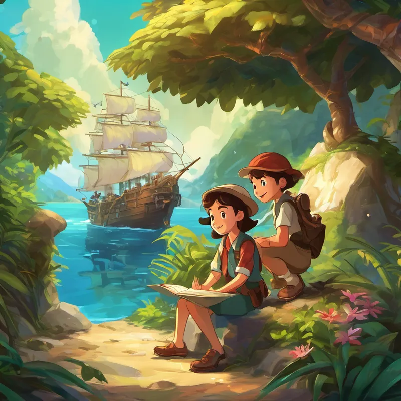 Finally, after days of exciting exploration, they stumbled upon a dusty old map, hidden beneath the captain's hat. The map revealed a mysterious island, said to be filled with glittering diamonds and sparkling jewels. Lily and Jack knew they had found the treasure they had been dreaming of. With their hearts filled with excitement, they gathered their courage and convinced each other that this was an adventure they couldn't miss. The two friends decided to follow the map and embark on an expedition to the mysterious island.