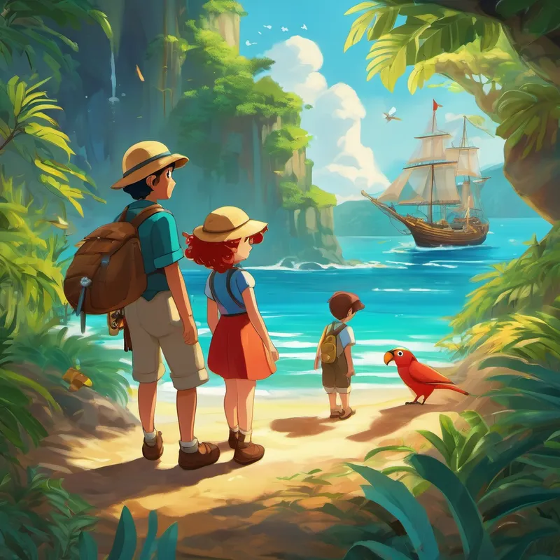As the Sea Voyager reached the island's shore, Lily and Jack slipped away unnoticed from the ship, armed with only their curiosity and bravery. They crossed dense jungles, climbed tall mountains, and overcame treacherous obstacles. Along the way, they encountered friendly animals, magical creatures, and even made friends with a talking parrot who guided them on their quest. After many thrilling days and nights, Lily and Jack finally discovered the treasure hidden in a glittering cave. Their eyes sparkled with wonder as they marveled at the countless jewels and golden treasures surrounding them. They carefully collected a small bag of treasures each, understanding that it was only right to leave behind plenty for others to find one day.
