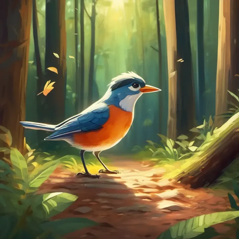 Discovery of an injured bird in the forest.