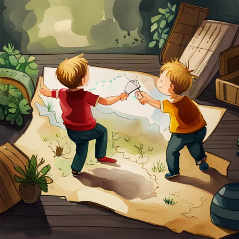 Two brothers find a treasure map and get excited