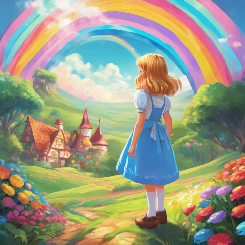 From that day on, Alice knew the power of kindness and the magic it held. She shared her tales with her family and friends, spreading joy just like she had done in Candyland. And every time Alice saw a rainbow, she imagined herself back in the sugary land, a place where kindness always triumphed, just as it should. And so, Alice and her friends lived happily ever after, making every day as sweet as candy. The end.