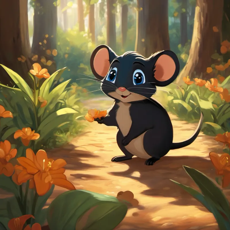 "Lily! with short black hair and blue eyes I've lost my precious acorn! It was shiny and brown, and it's gone!" Milo mouse exclaimed.